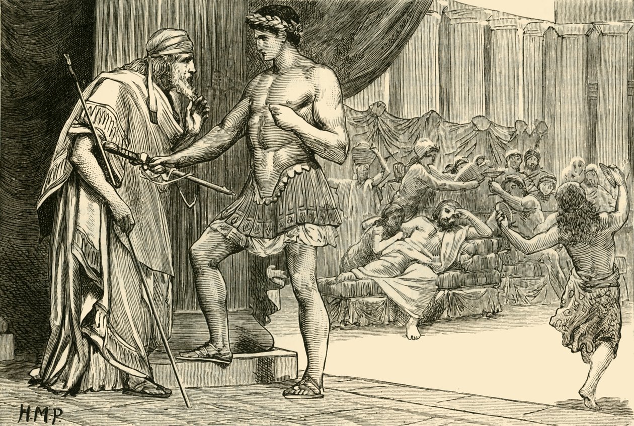 Theseus og Aegeus, 1890. av Unbekannt