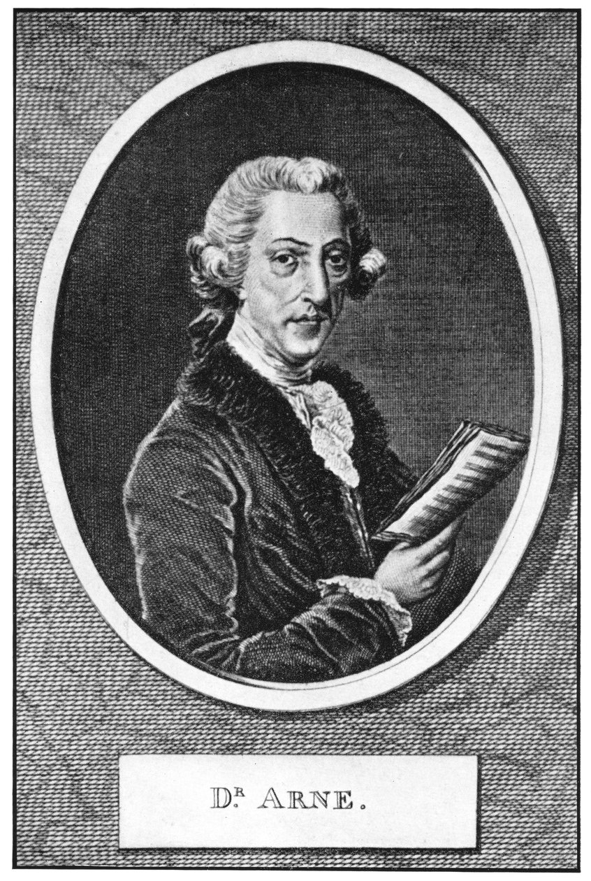 Thomas Augustine Arne 1710-1778, engelsk komponist av Unbekannt