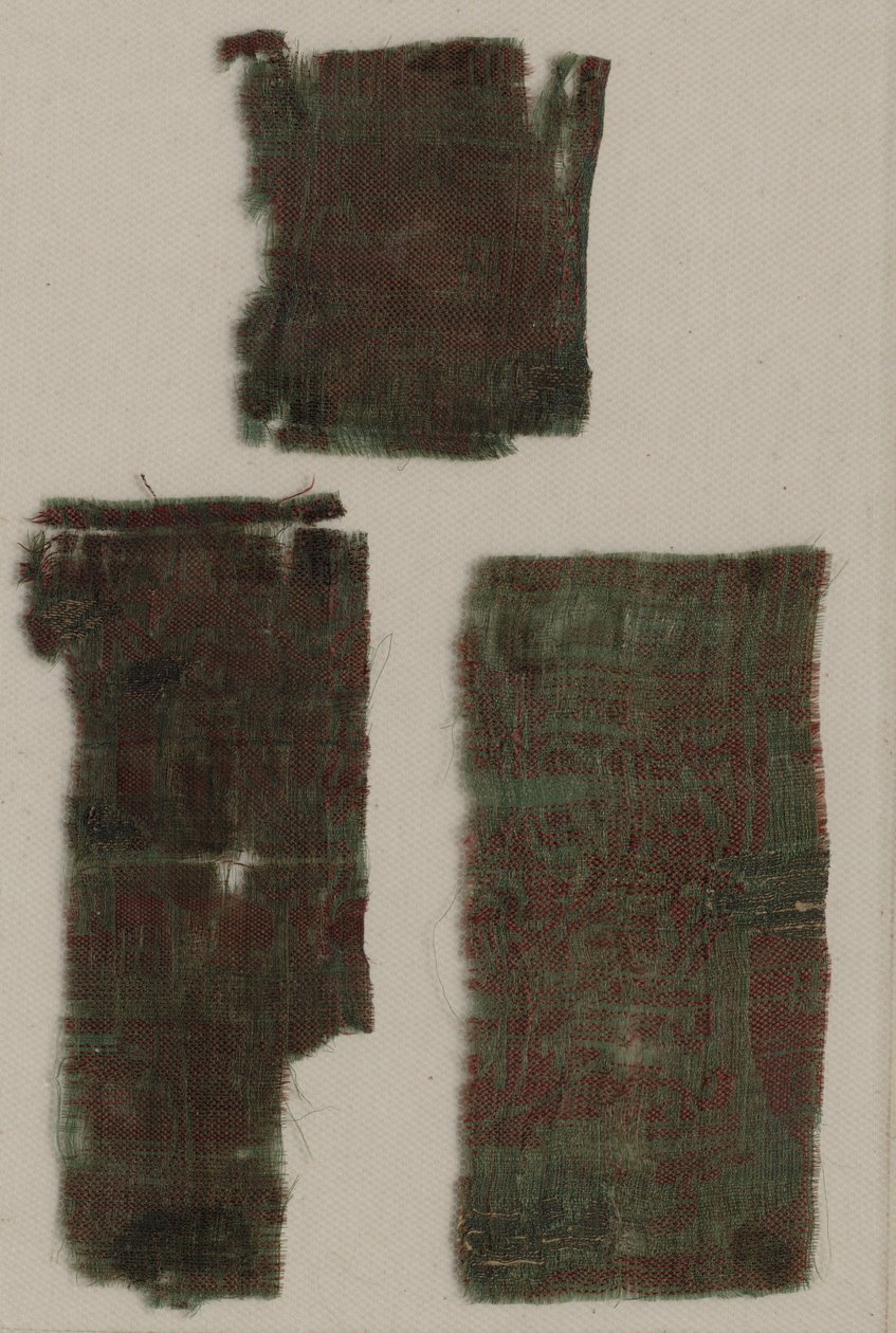 Tre fragmenter av italiensk gotisk silke, 1300-tallet. av Unbekannt