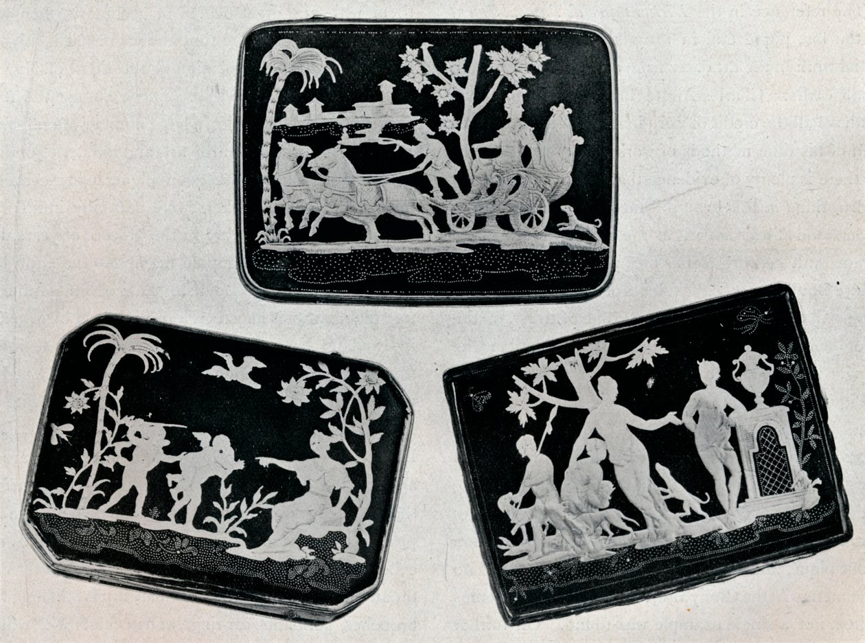 Tre pikésnusbokser, 1920. av Unbekannt