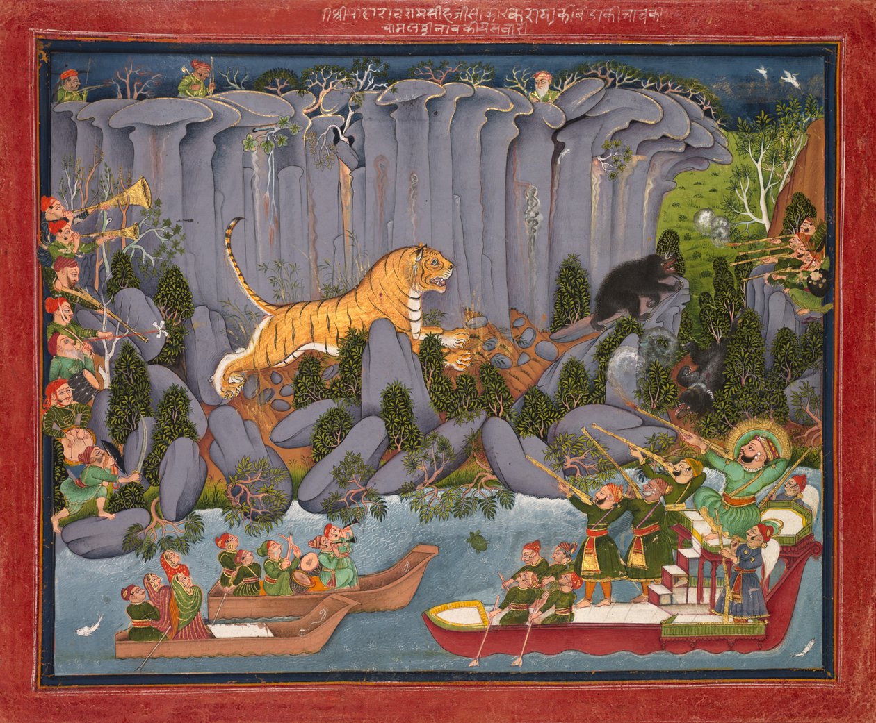 Tiger Hunt of Ram Singh II, ca. 1830-1840. av Unbekannt