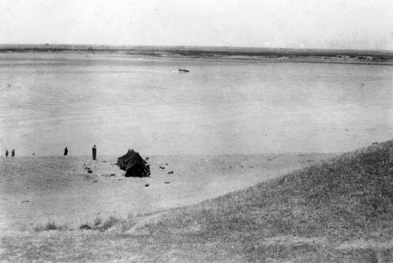 Tigris-elven, Samarra, Mesopotamia, 1918 av Unbekannt