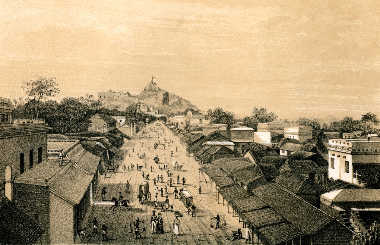 Byen og fortet Trichinopoly, India, 1847 av Unbekannt