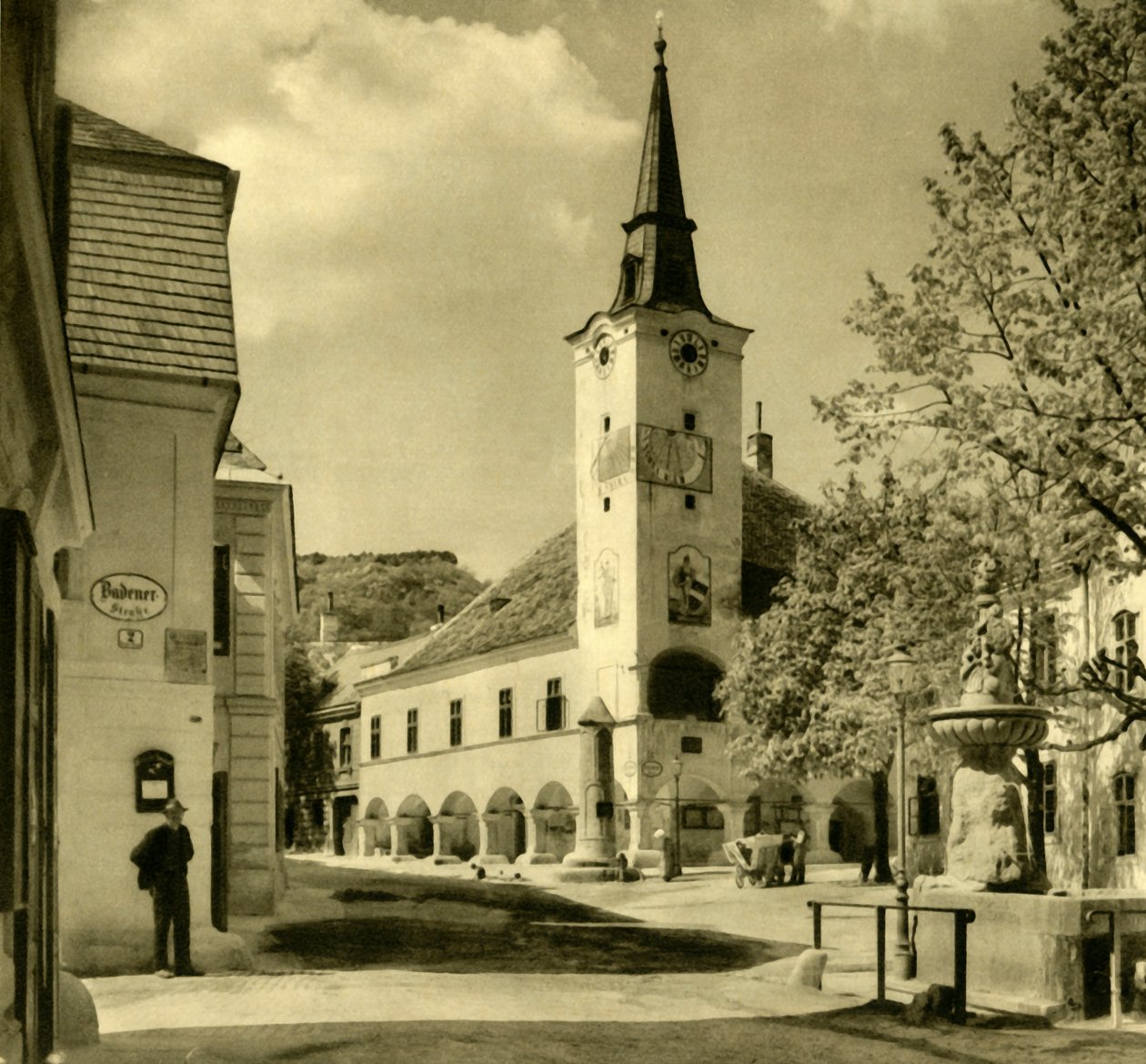 Rådhus, Gumpoldskirchen, Mödling, Niederösterreich, c1935. av Unbekannt