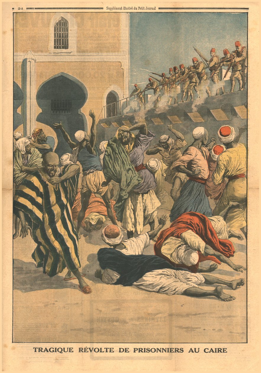 Tragisk opprør av fanger i Kairo, 1914. av Unbekannt