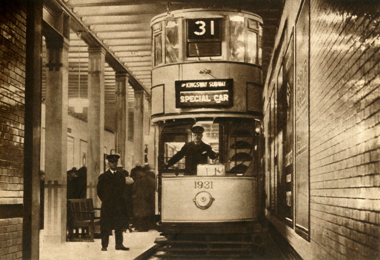 Trikk i Kingsway Subway, London, 1931, 1933. av Unbekannt