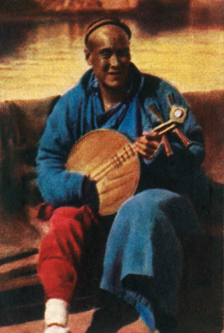 Omreisende musiker, Kina, c1928. av Unbekannt