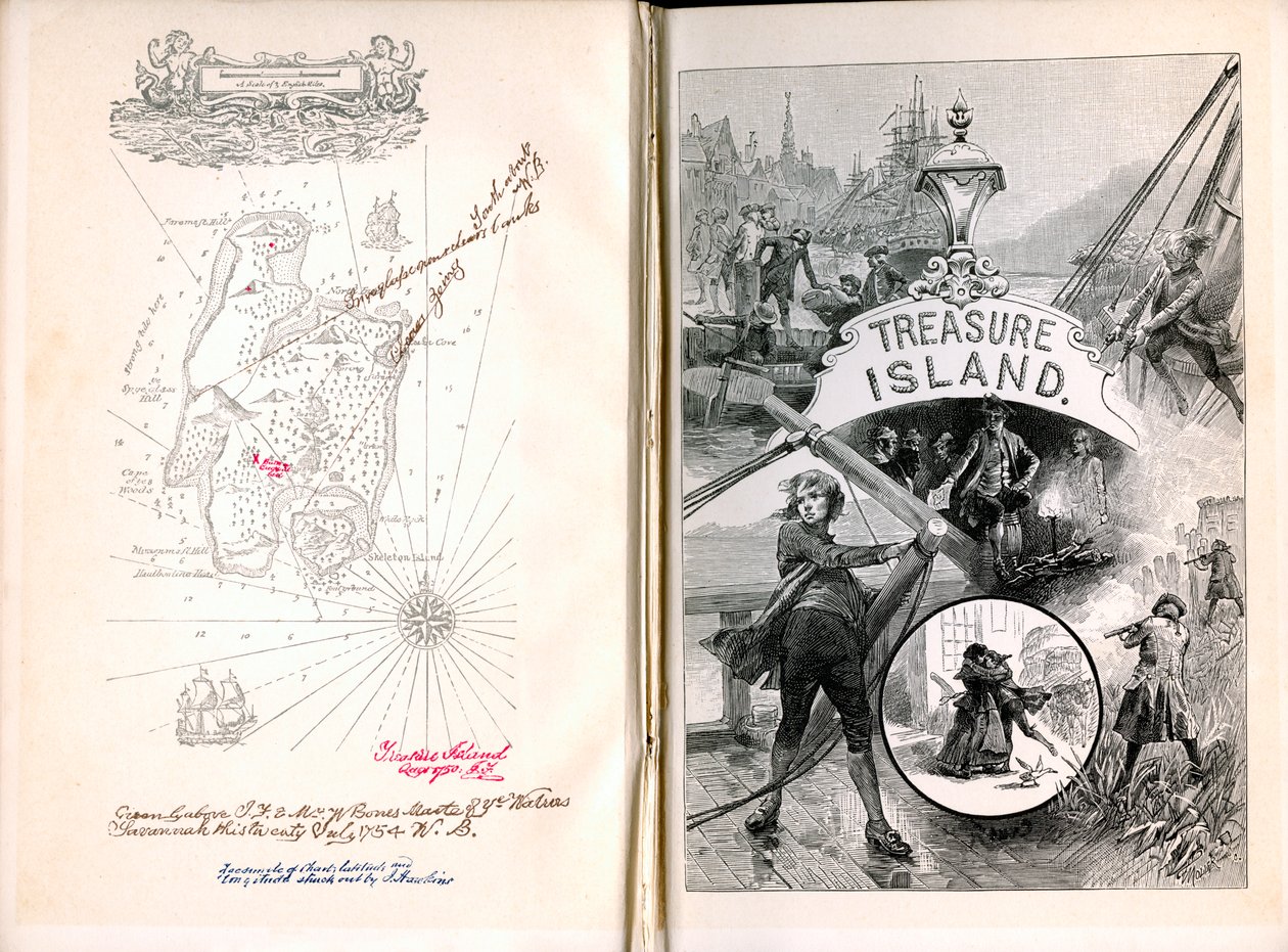 Treasure Island, av Robert Louis Stevenson, 1886 av Unbekannt