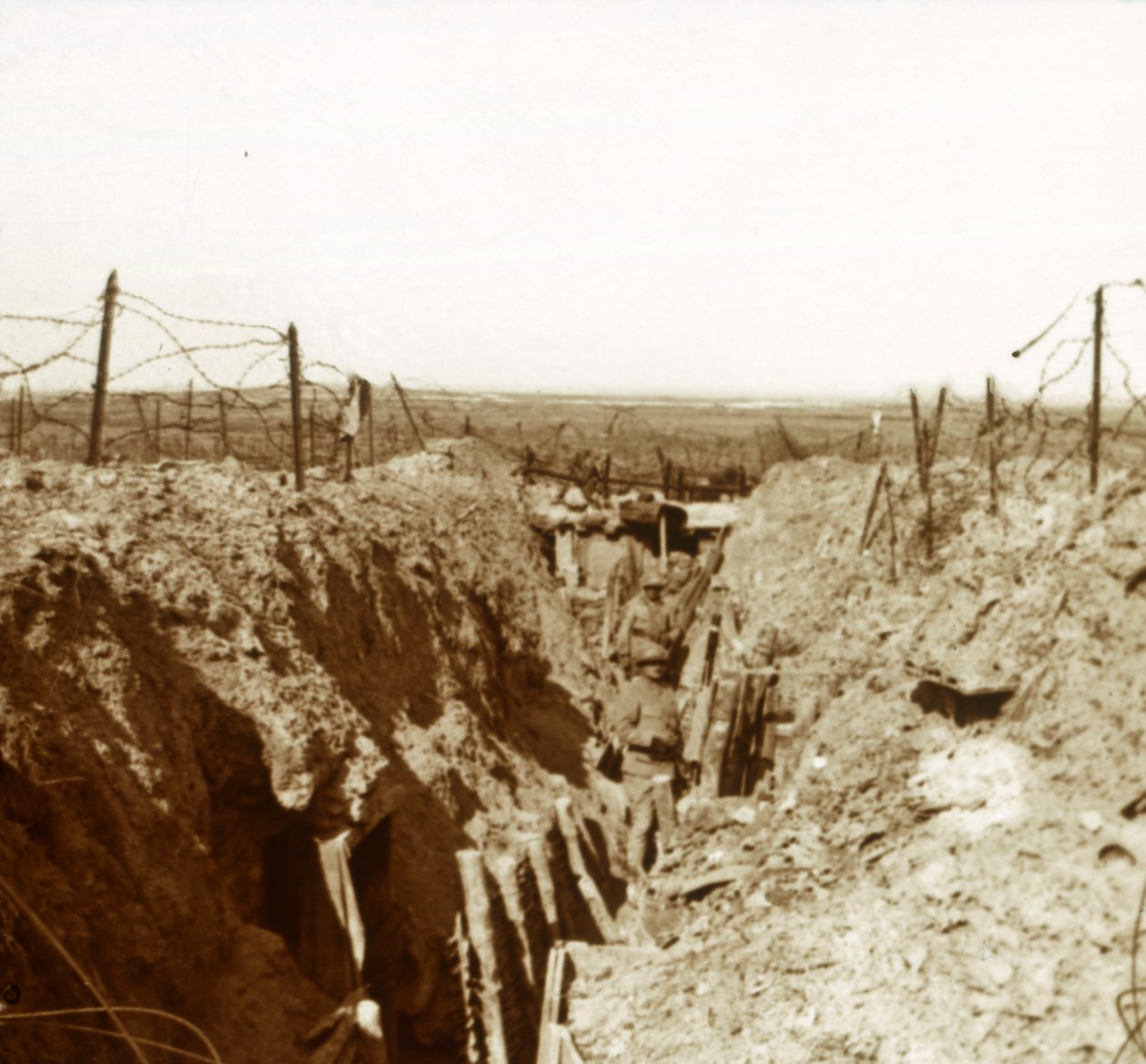 skyttergraver, c1914-c1918 av Unbekannt