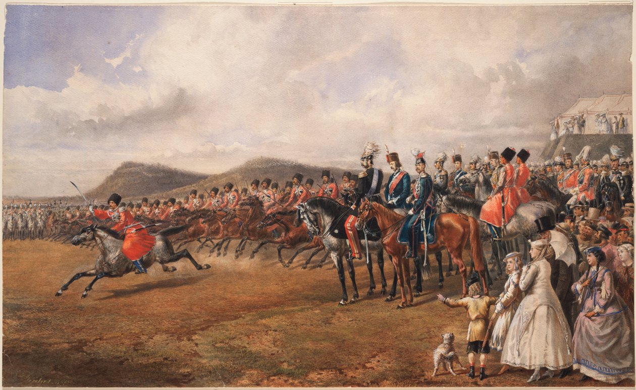 Tsar Alexander II gjennomgikk tropper, 1867 av Unbekannt