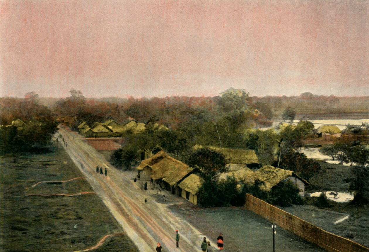 Un Village Tonkinois, landsby i Tonkin, 1900. av Unbekannt