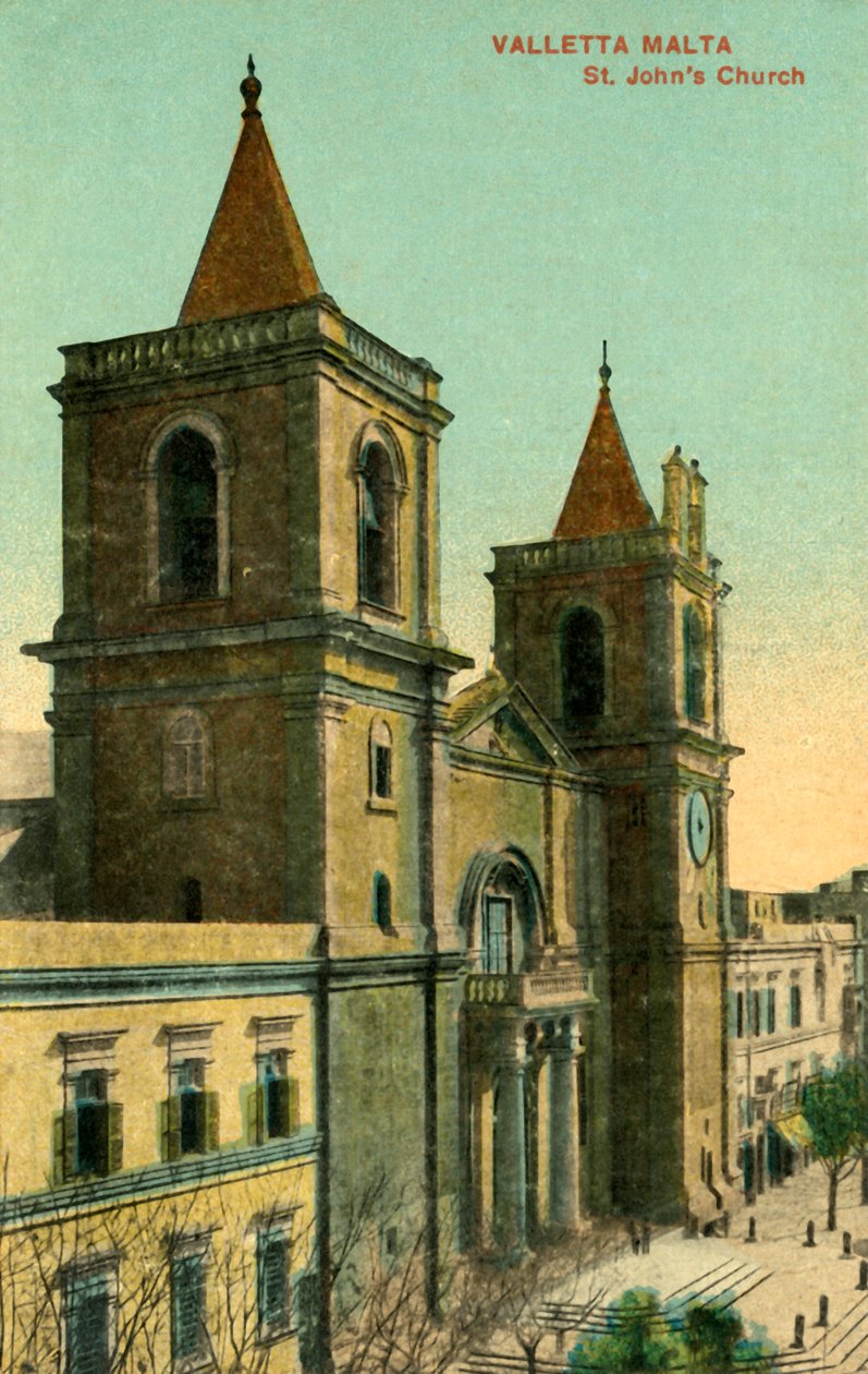Valletta Malta - St. Johns Church, c1918-c1939. av Unbekannt
