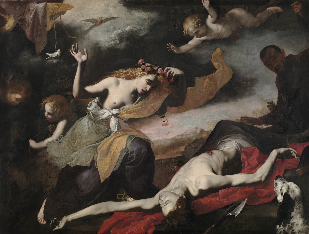 Venus oppdager den døde Adonis, ca. 1650. av Unbekannt