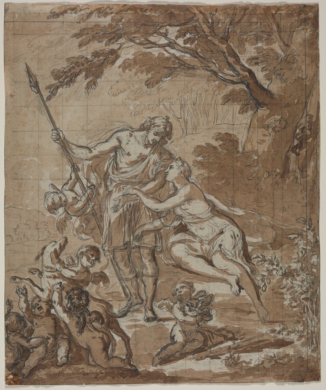 Venus og Adonis, 1713. av Unbekannt