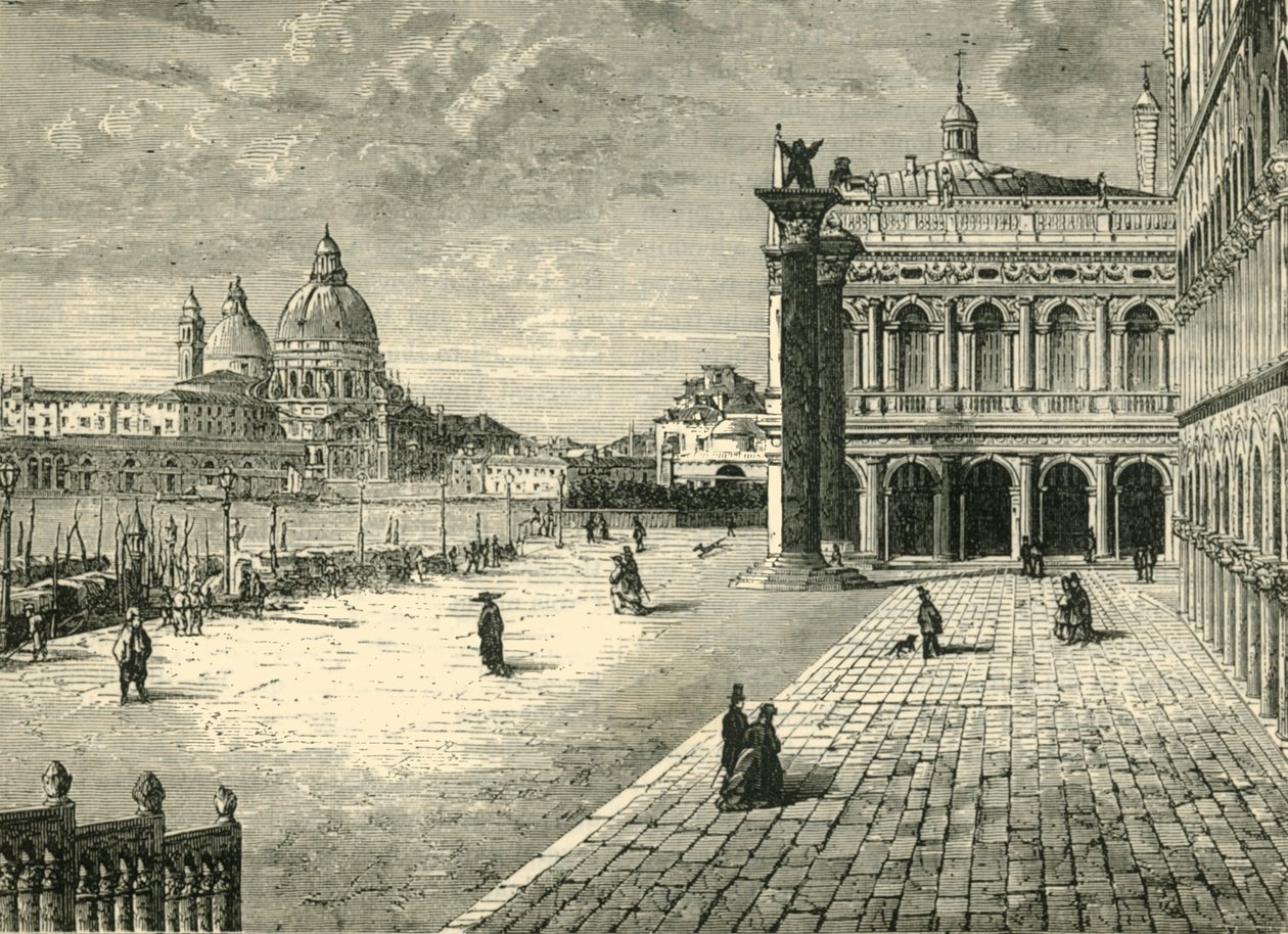 Utsikt i Venezia: The Molo, 1890. av Unbekannt