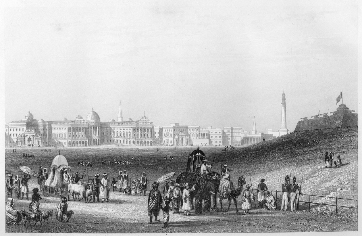 Utsikt over Calcutta fra Esplanade, c1860 av Unbekannt