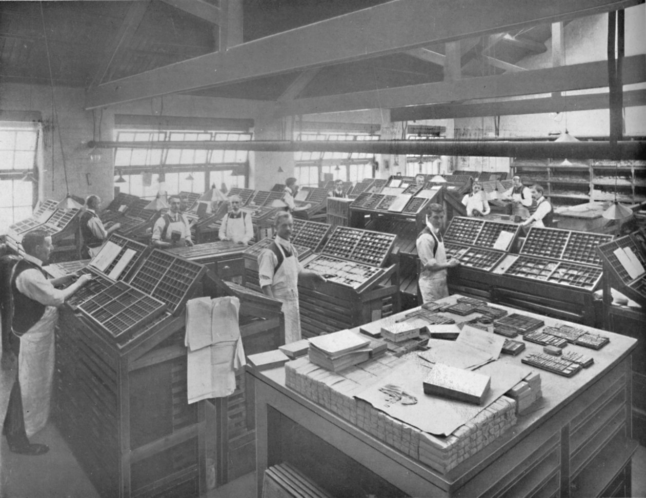 View of Composing Room, 1919 av Unbekannt