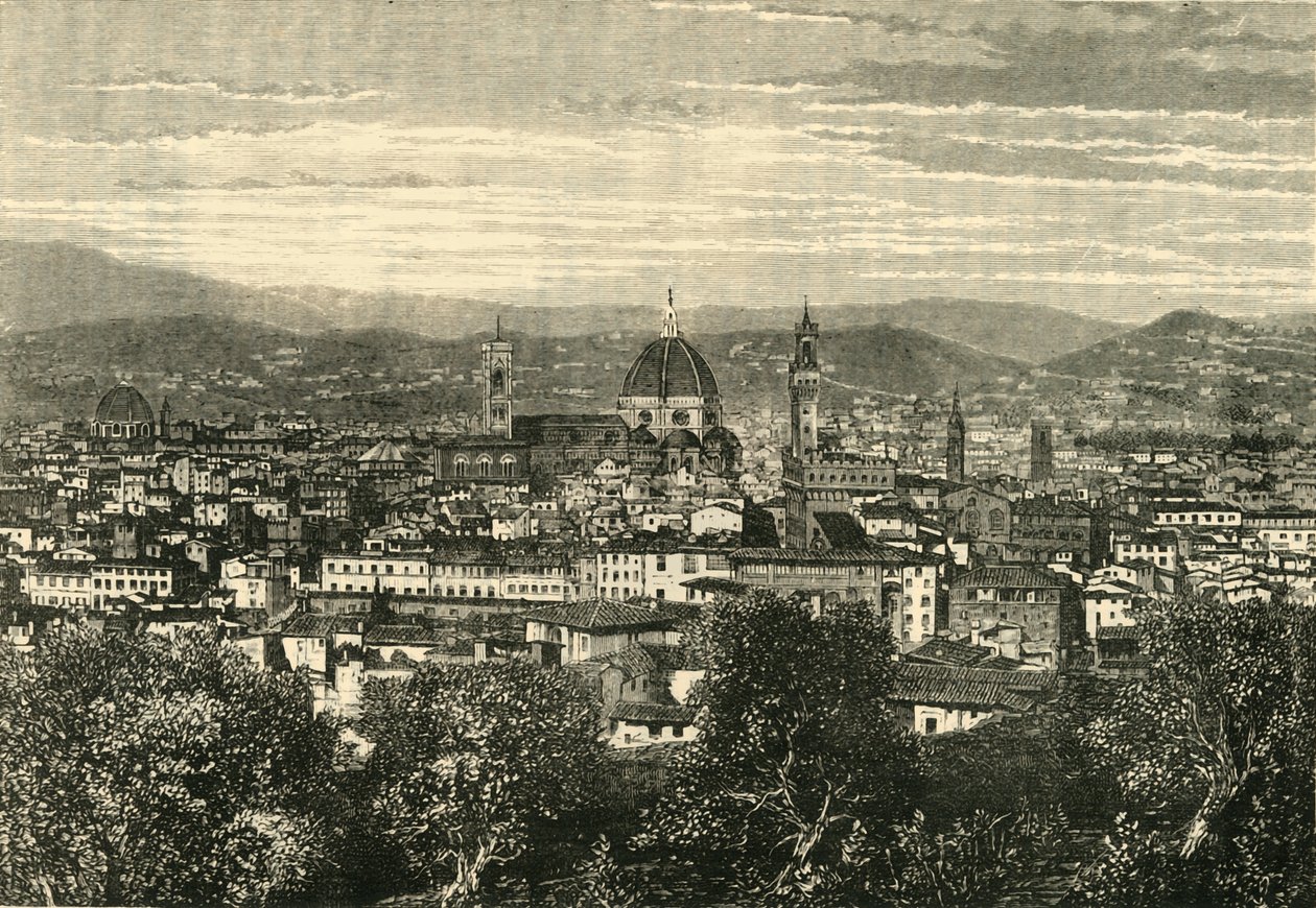 Utsikt over Firenze fra Belvedere, 1890. av Unbekannt