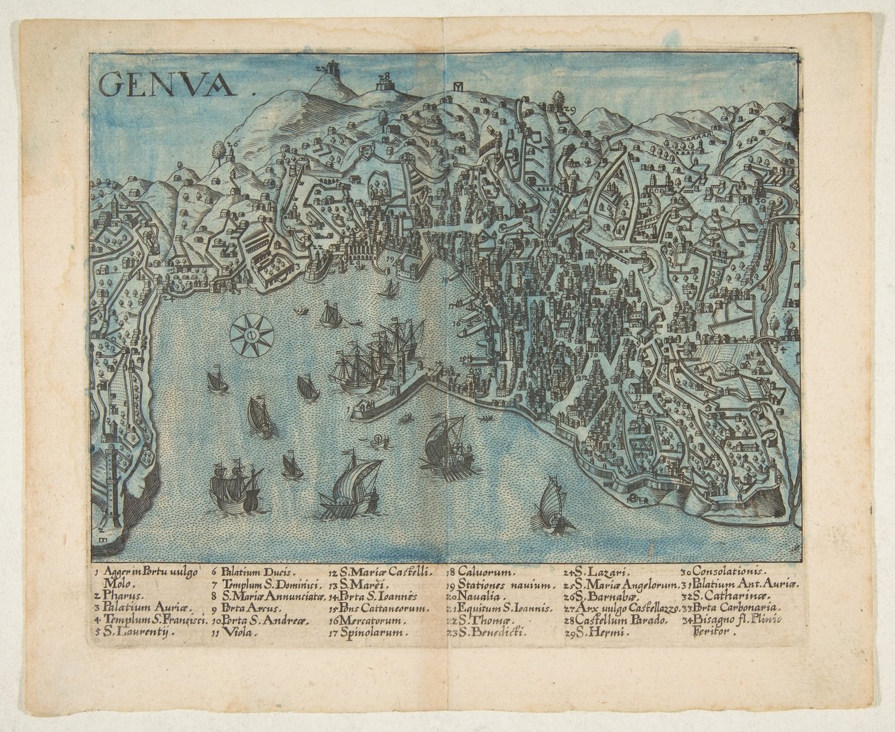 Utsikt over Genova, 1604. av Unbekannt