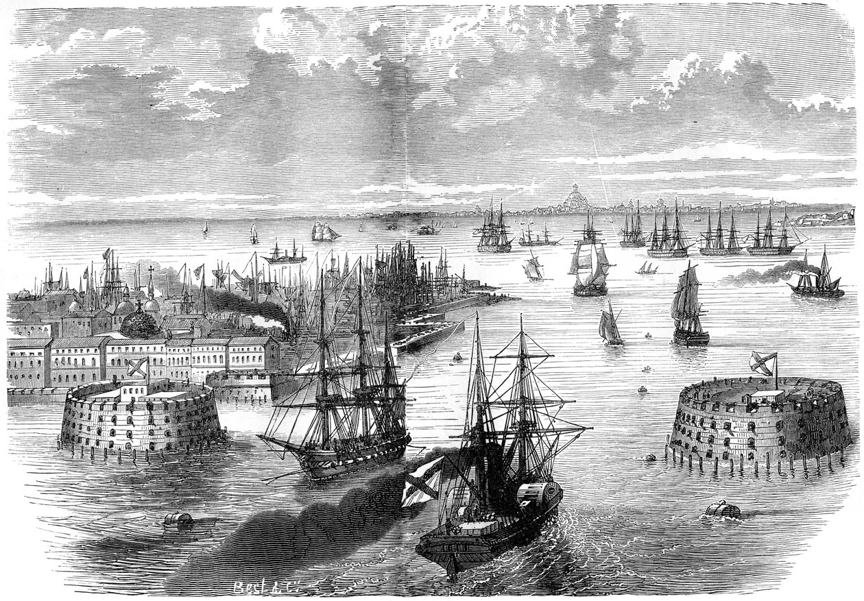 Utsikt over Kronstadt, Russland, 1882-1884 av Unbekannt