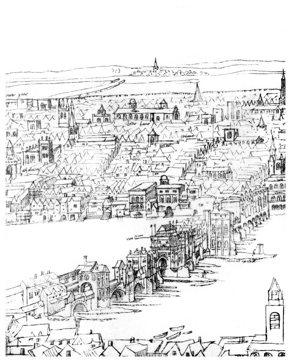Utsikt over London, 1500-tallet 1886 av Unbekannt