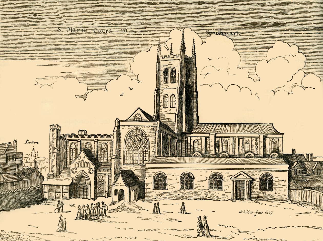 Utsikt over St. Mary Overy, c1878. av Unbekannt