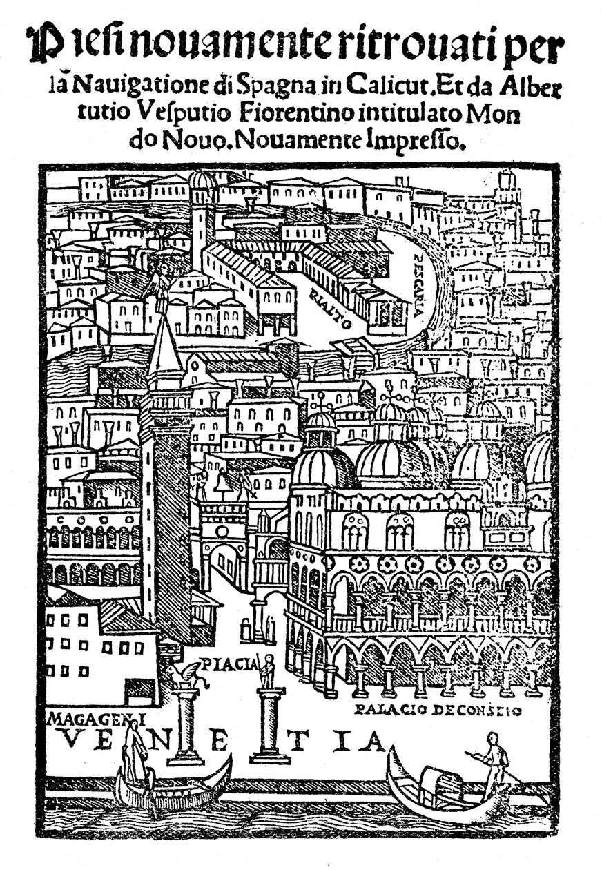 Utsikt over Venezia, tresnitt, 1521 av Unbekannt