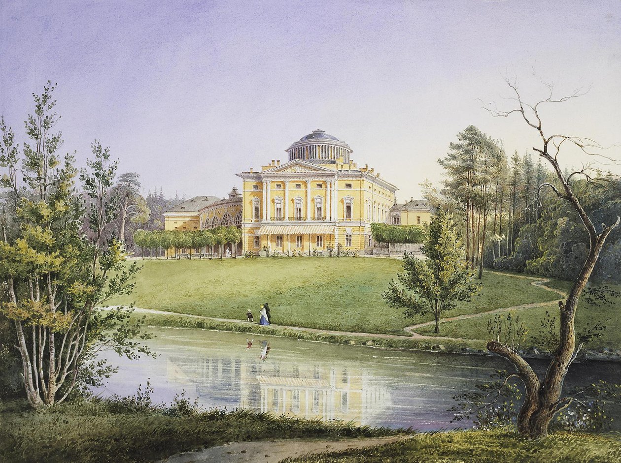 Utsikt over Pavlovsk-palasset, 1847 av Unbekannt