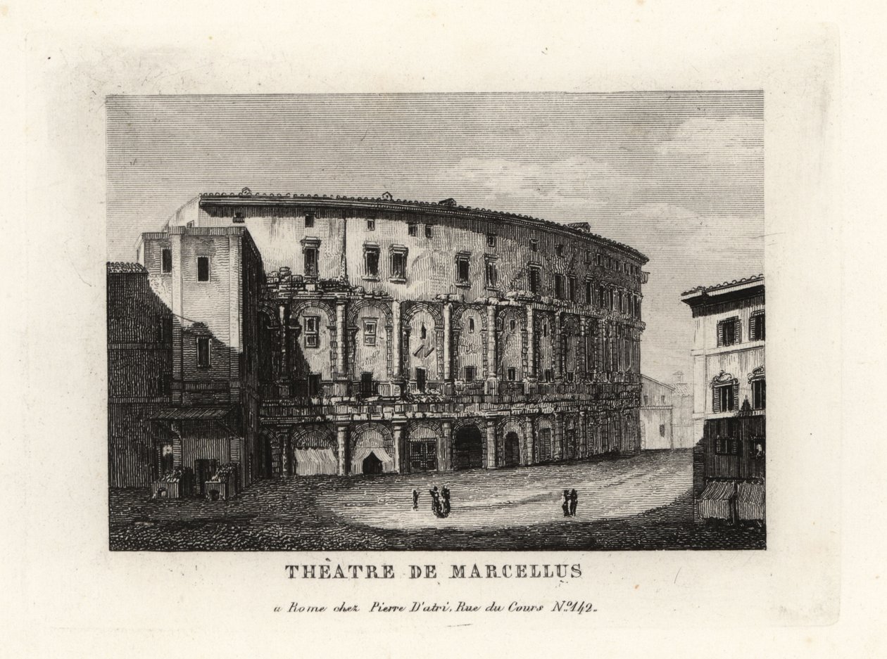 Utsikt over Theatre of Marcellus, Roma av Unbekannt