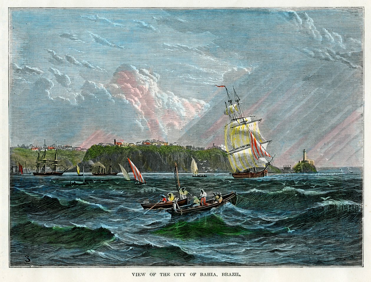 Utsikt over byen Bahia, Brasil, c1880 av Unbekannt
