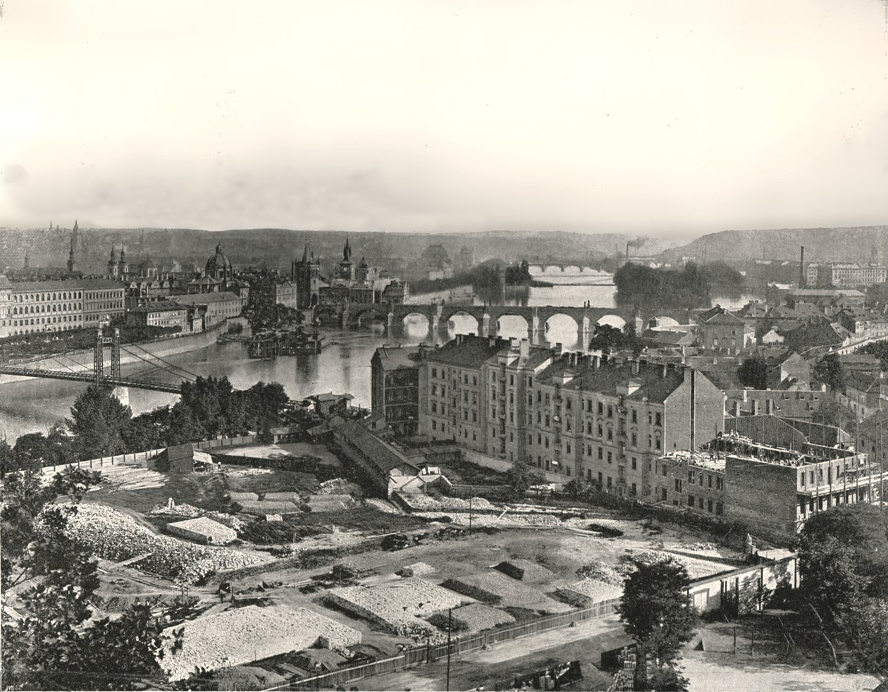 Utsikt over byen Praha, Tsjekkoslovakia, 1895. av Unbekannt