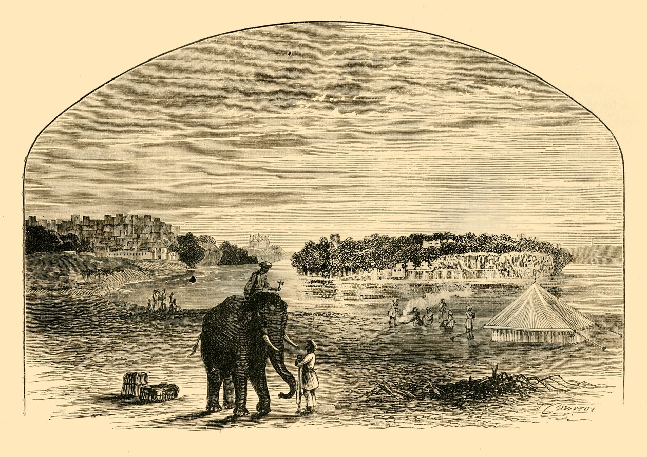 Utsikt over Indus, 1890. av Unbekannt