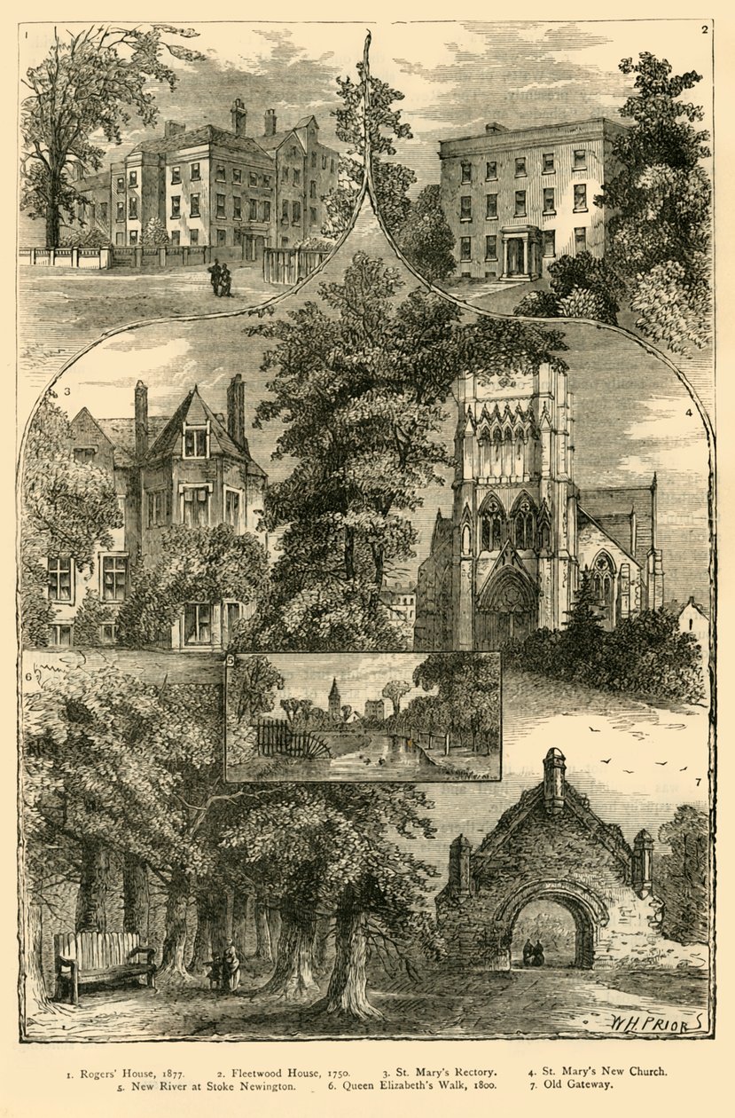 Utsikt i Stoke Newington, c1876. av Unbekannt