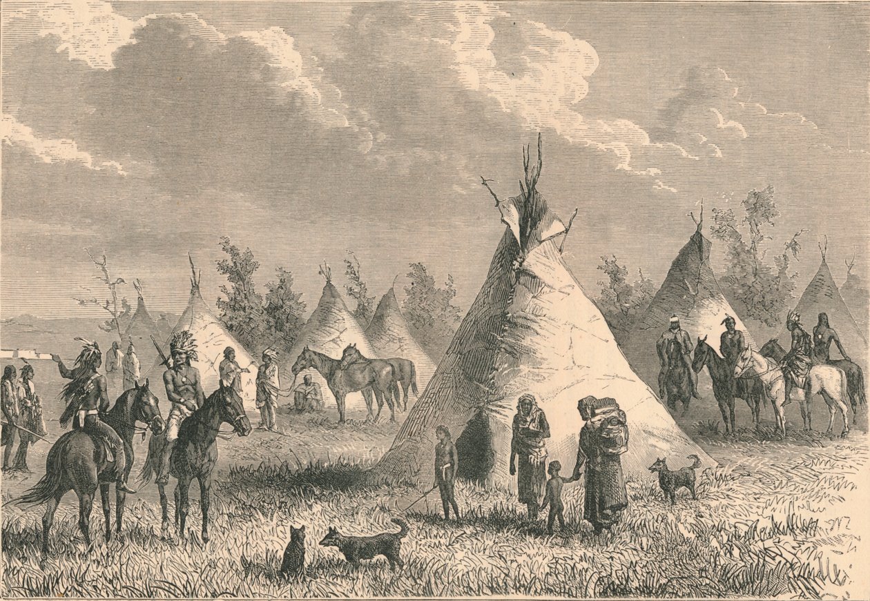 Village of Prairie Indians, 1800-tallet av Unbekannt