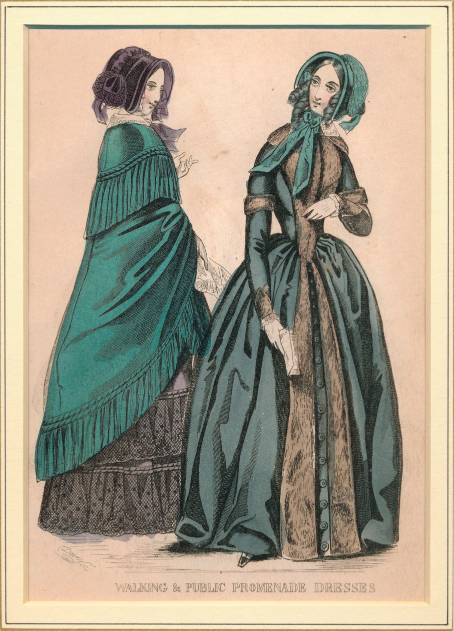 Walking & Public Promenade kjoler, c1800-tallet. av Unbekannt