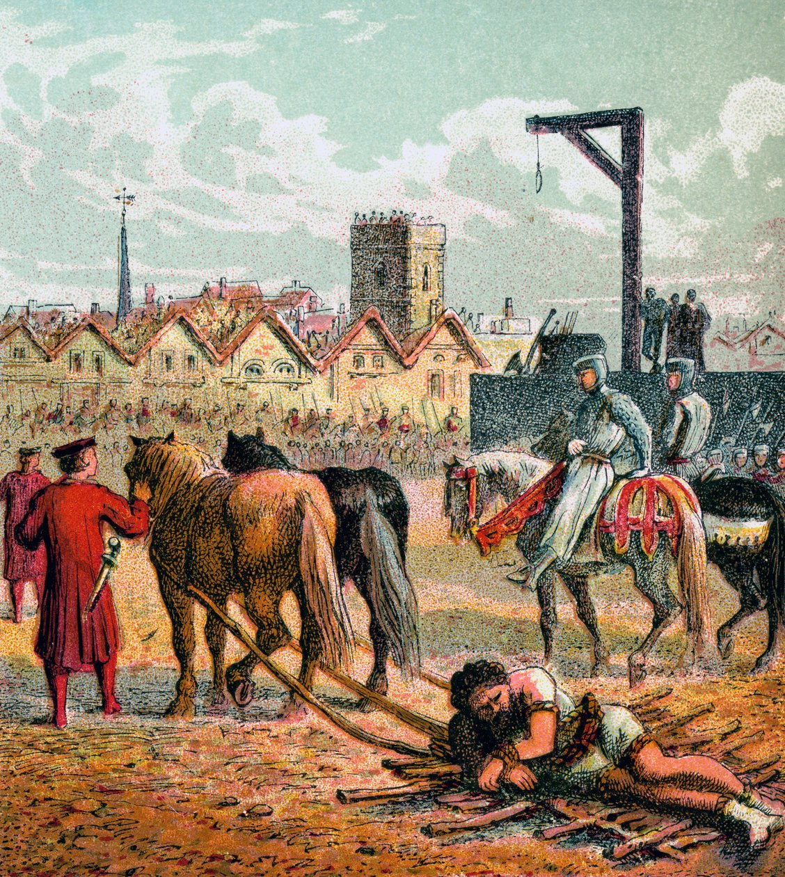 Wallace henrettet, 1305, c1850 av Unbekannt
