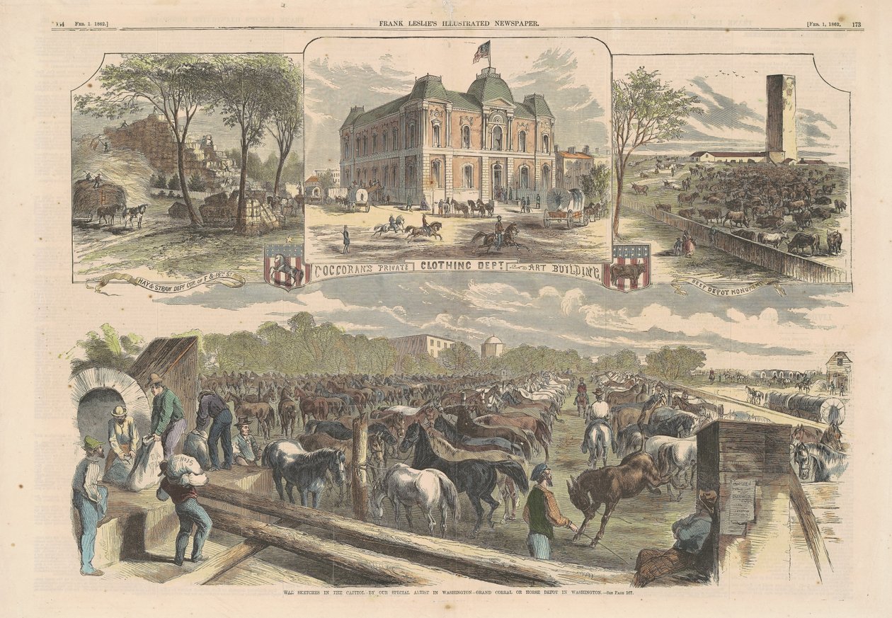 Krigsskisser i hovedstaden, 1862. av Unbekannt