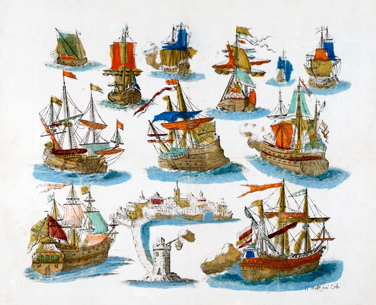Krigsskip, 1700-tallet av Unbekannt
