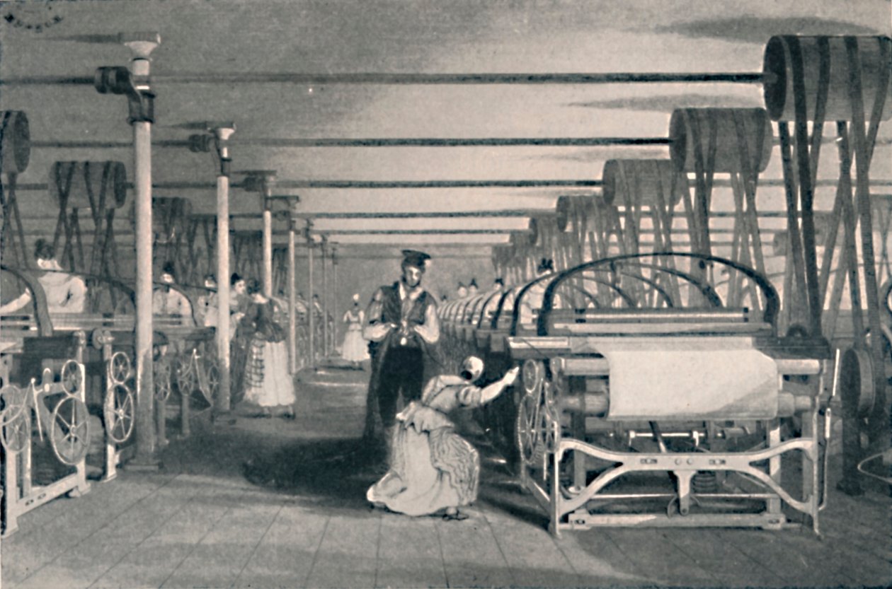 Veving av Power Looms, 1835, 1904 av Unbekannt