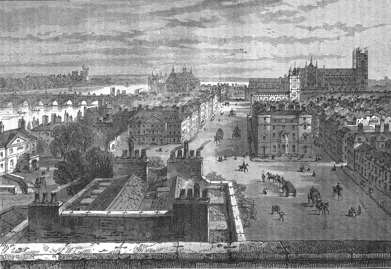 Westminster fra Whitehalls tak, 1807 1897. av Unbekannt