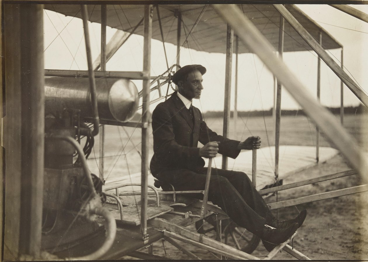 Wilbur Wright i flyer, 1908. av Unbekannt