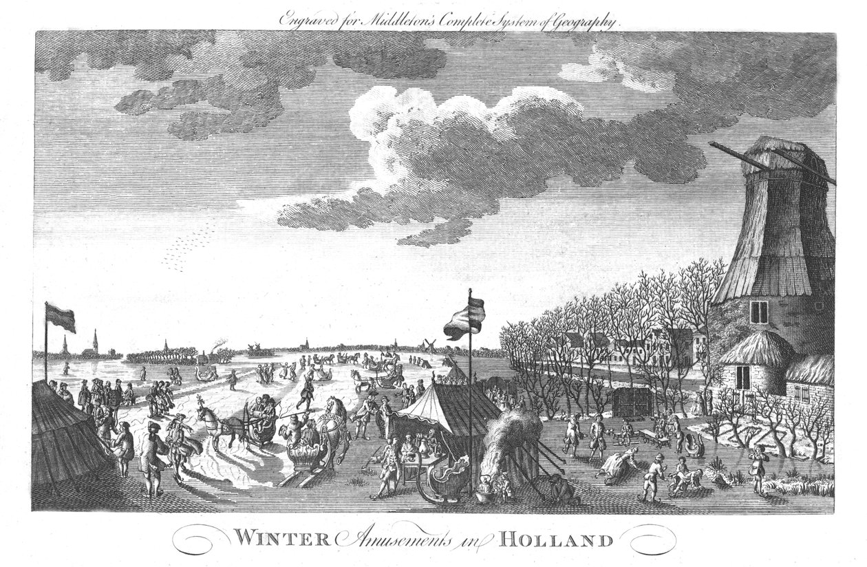 Vinterforlystelser i Holland, c1760 av Unbekannt