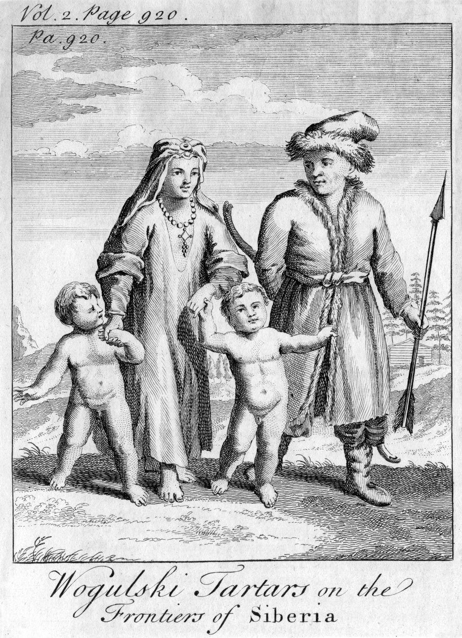 Wokulski-tatarer på Sibirs grenser, c1740 av Unbekannt