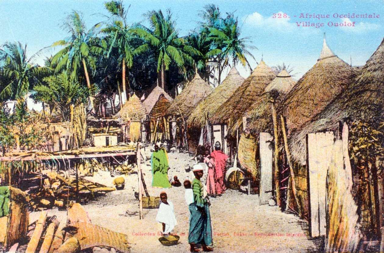 Wolof, eller Ouolof-landsbyen, Senegal, 1900-tallet av Unbekannt