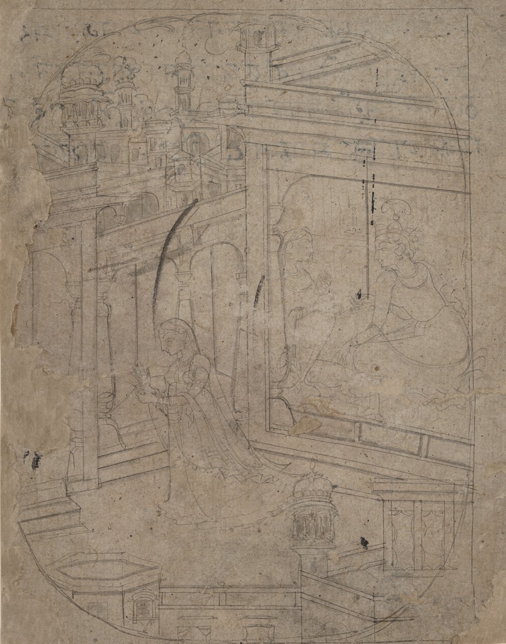 Kvinne som forlater sin elsker, ca. 1790-1820. av Unbekannt