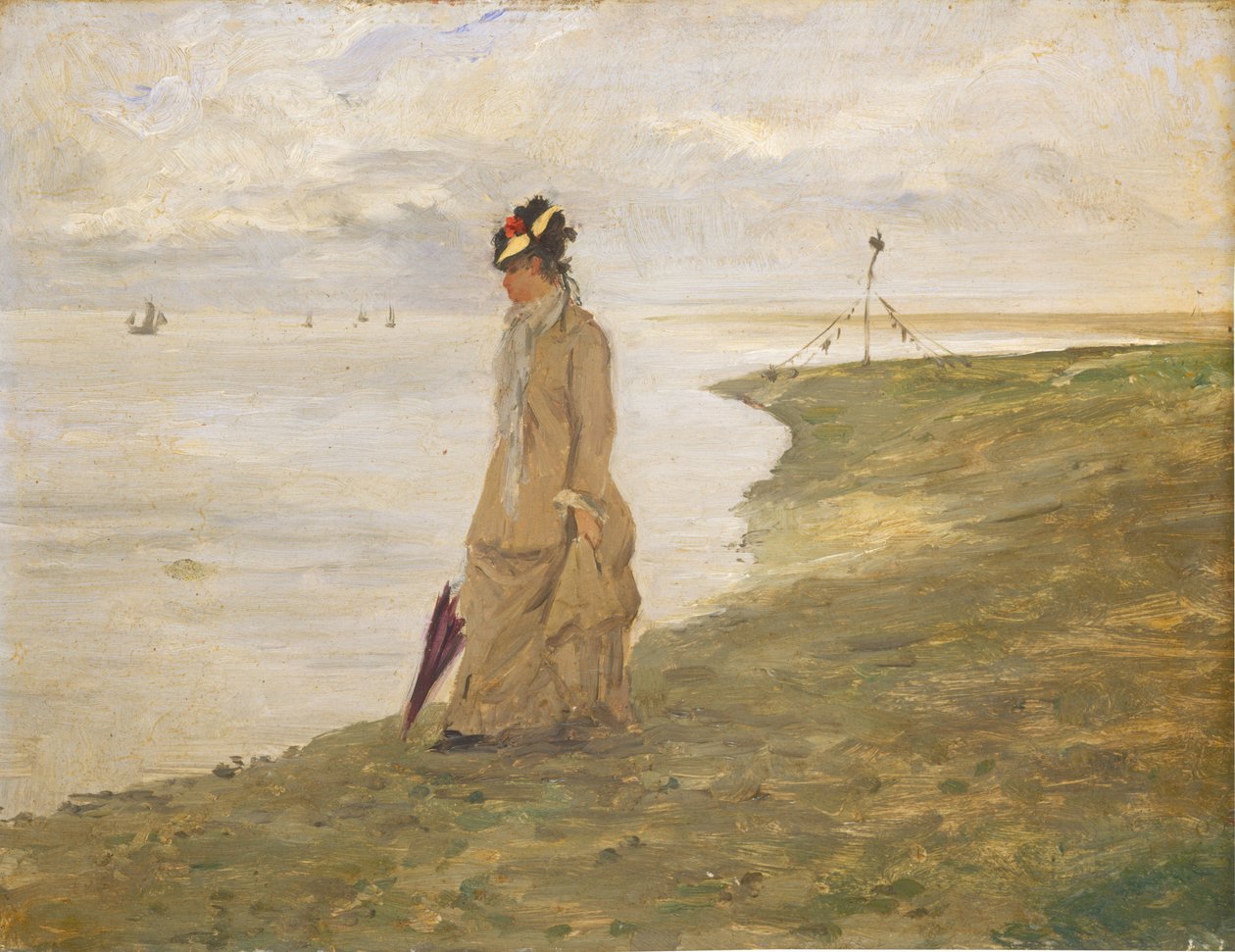 Kvinne ved sjøen, 1800-tallet. av Unbekannt