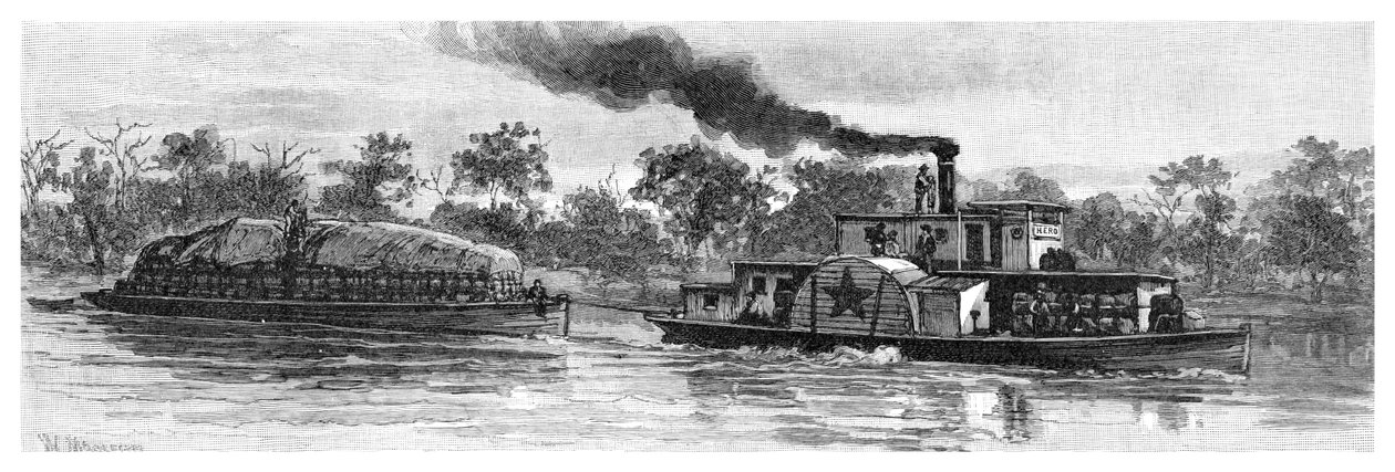 Ull lekter på elven Darling, Australia, 1886 av Unbekannt