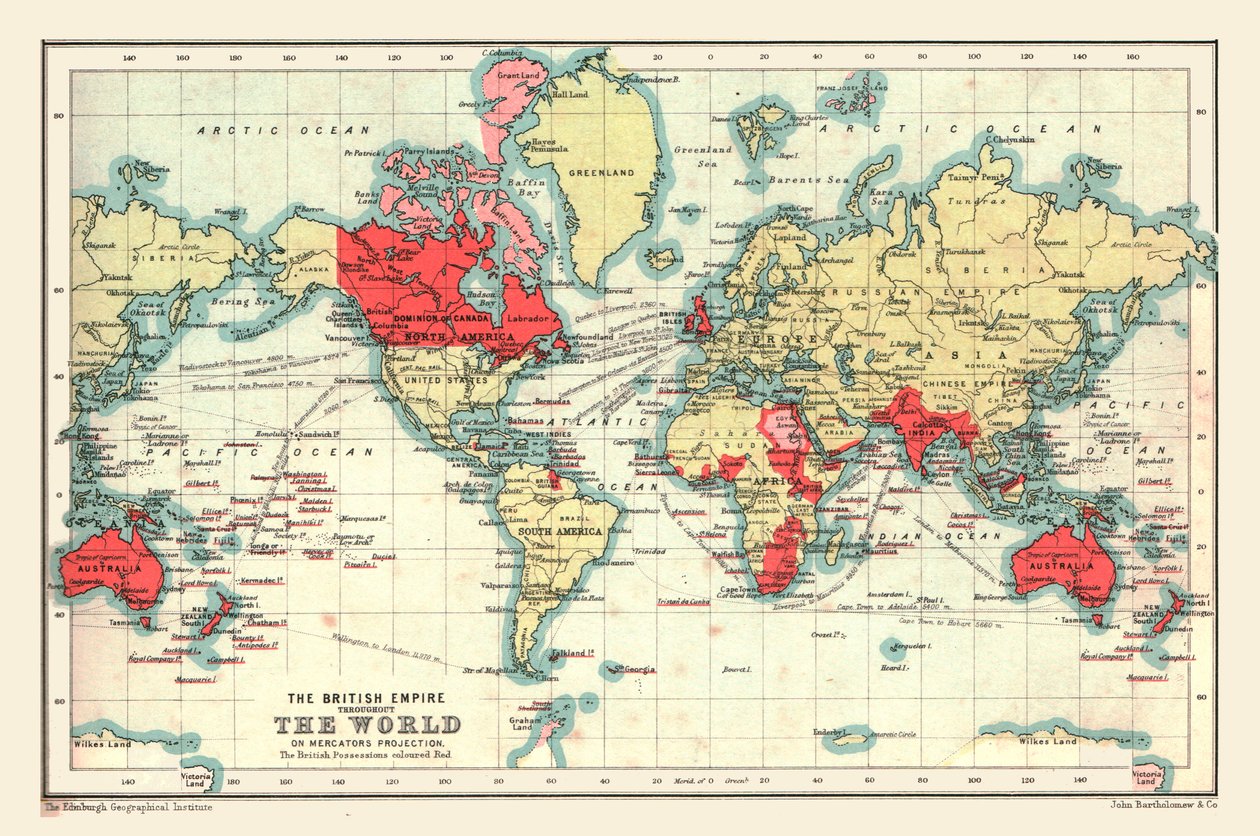 Verdenskart som viser det britiske imperiet, 1902. av Unbekannt