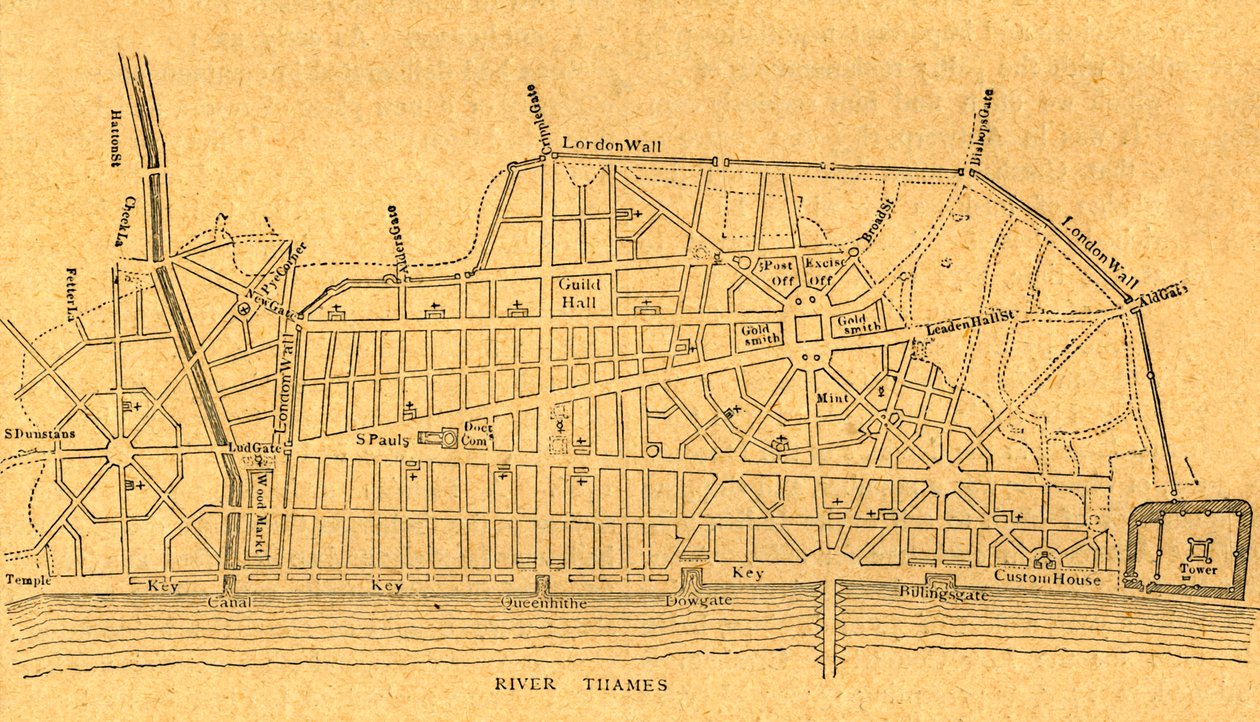 Wrens Plan for gjenoppbygging av London, 1897. av Unbekannt