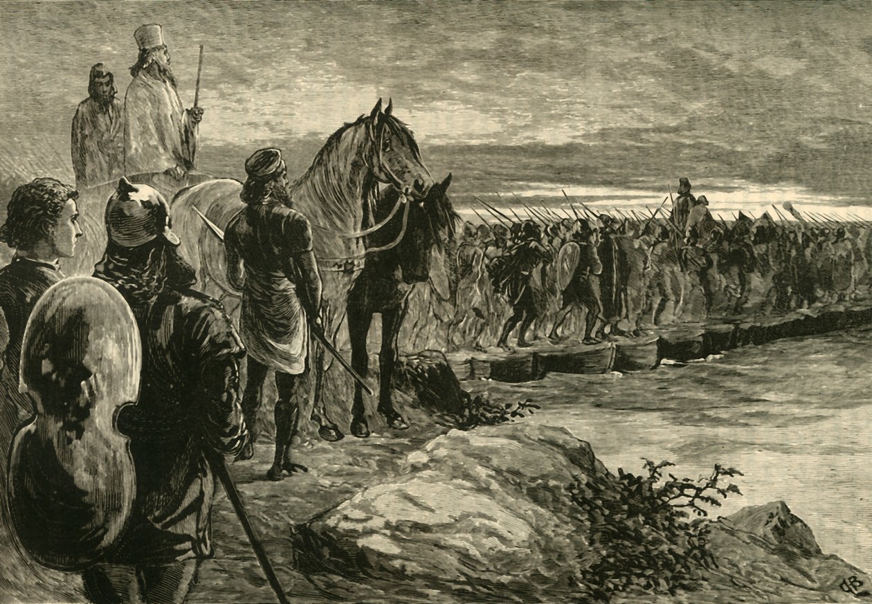 Xerxes Crossing The Hellespont, 1890. av Unbekannt